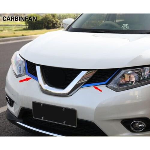 ABS Middle Grid grille Decorative Trim Strip Front Bumper Trim Cover Car Styling For Nissan X-Trail Rogue T32 2017-2021 C2038