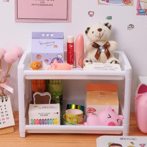 Double Fold Storage Shelf Simple Desktop Storage Shelf Desk Accessorie Organizer