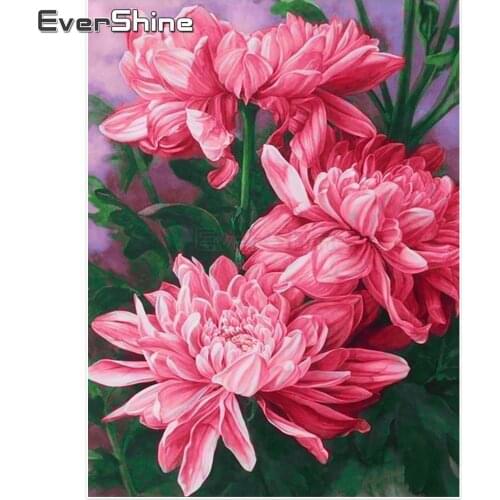 Evershine Diamond Embroidery Flower Pictures Diamond Mosaic Rhinestones Cross Stitch Full Square Diamond Embroidery Wall Decor