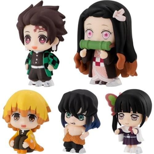 Original BANDAI Gashapon Vol.01 Nezuko Tanjirou Zenitsu Inosuke Figure Action Figure Model Toys Anime Brinquedos Figurals