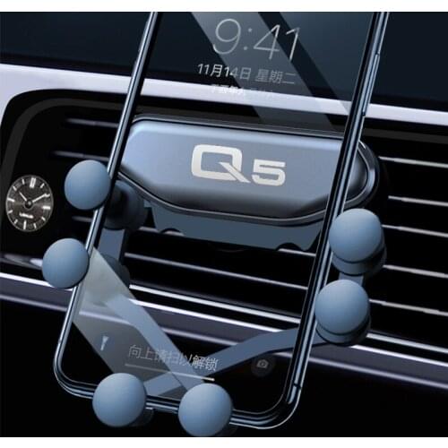 Gravity Car Mount Mobile Phone Holder Car Air Vent Clip Stand Cell phone GPS Support For AUDI Q5 Auto Accessories upgrades