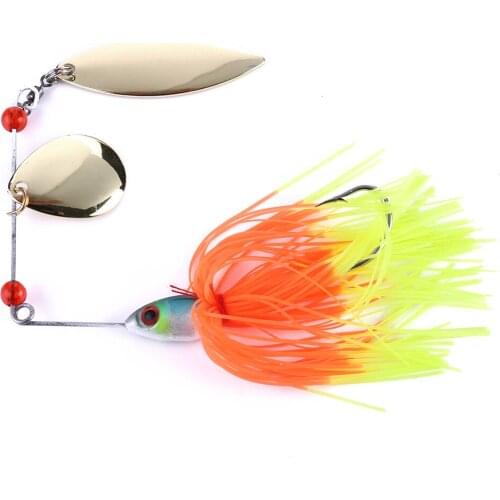 HENGJIA 19.5G Spinnerbait rubber jig Metal bait Spinner spoon Fishing Lure Sequin fishing Tackle pesca Wobbler carp fishing hook