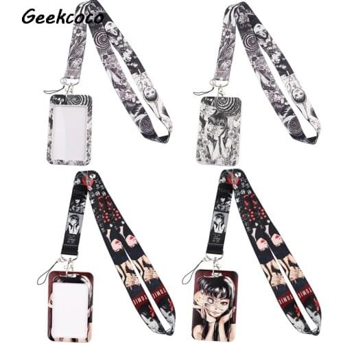 J2559 Cartoon Girls Hard Staff Identification Name Badge ID Card Exhibition Card With Lanyards For Horror Movie Fans
