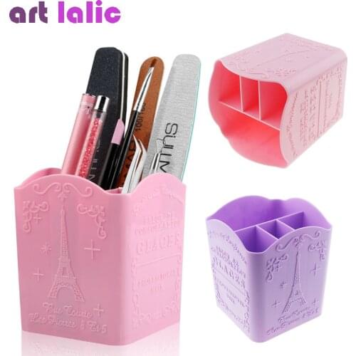 4 Cells Nail Tools Storage Box Organizer Dotting Pen Nail Art Brush Nail Polish Container Makeup Brushes Display Shelf holder
