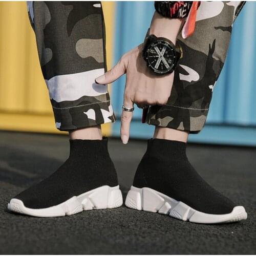 Tenis Masculino Zapatillas Hombre Running Shoes Casual Slip-On Sock Shoes Mens Sneakers Comfortable Breathable Non-slip Summer