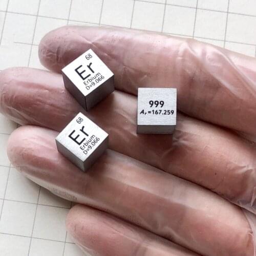 Er Erbium Cube Bulk Glass Seal Pure 99.9% Periodic Table of Rare-earth Metal Elements for DIY Research Study School Education
