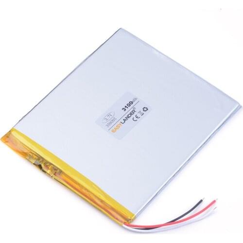 Lithium ion rechargable battery 3-wire 359095 3100mah tablet pc power bank cell phone pipo
