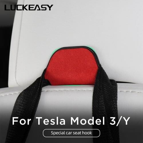 LUCKEASY Car Seat Hook For Tesla Model 3 Model Y 2017-2021 Storage portable Functional Accessories Interior Modification