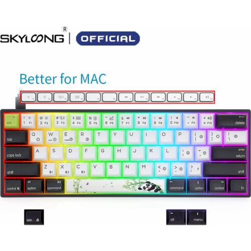 Skyloong AK61 Panda Mechanical Keyboard Hot Swap Mini Teclado Yellow Switch Gamer Keyboard For Desktop/Laptop Gamer Accessories