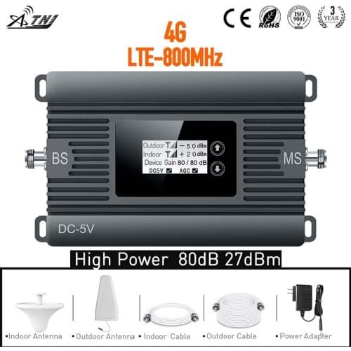 New Item LTE 800MHz Mobile Signal Booster 4G Cell Phone Signal Repeater for full set with High Gain and Large Coverage