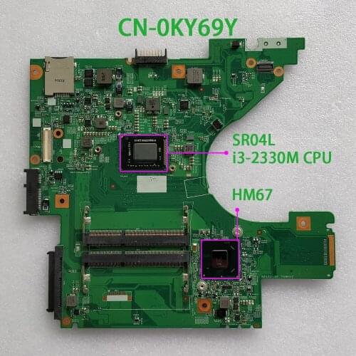 Genuine CN-0KY69Y 0KY69Y KY69Y 10321-1 48.4ND01.011 i3-2330M Laptop Motherboard Mainboard for Dell Vostro 131 V131 Notebook PC