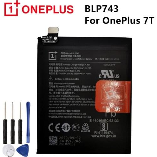 Original Replacement Phone Battery BLP743 For OnePlus 7T One Plus 7T Authentic Phone Batteries 3800mAh