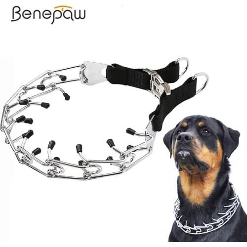 Benepaw Adjustable Prong Dog Training Collar Choke Pinch Collar With Comfort Tips For Medium Large Dogs German Shepherd Pitbull