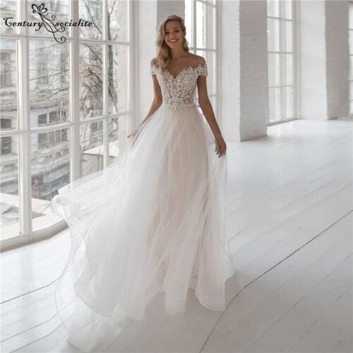 Vestido De Noiva Beach Wedding Dresses Boho Lace Appliques Beaded Illusion Top Cap Sleeves Bohemian Bride Dress Plus Size