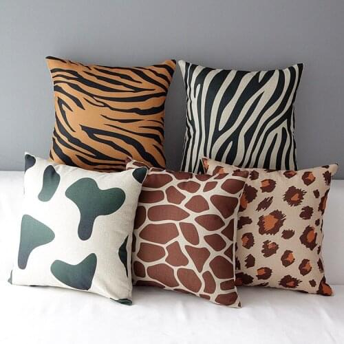 Leopard pillow cover, animal Decorative pattern leopard tiger zebra giraffe cow throw pillow case pillowcase wholesale