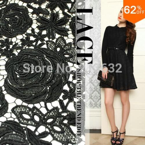 PQYY25 fashion african guipure lace water soluble chemical lace guipure lace fabric hollow out african lace fabrics fashion week