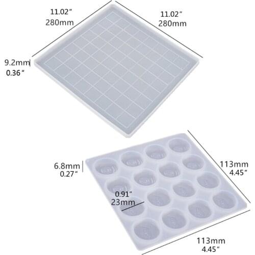 Handmade Chess Set and Checker Game Board Resin Casting Mold International Checkers Toy Silicone Mould Epoxy Resin Craft