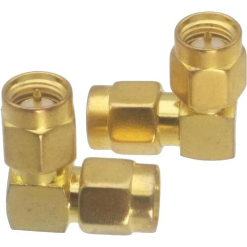 SMA male to SMA male plug right angle in series RF adapter connector