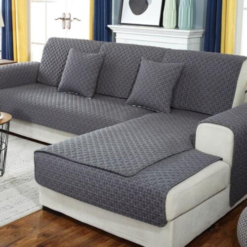 Modern Sofa Cover Washed Cotton Corner Sofa Seat Covers For Living Room Four Seasons Universal Non-slip 1/2/3-seater Couch Cover