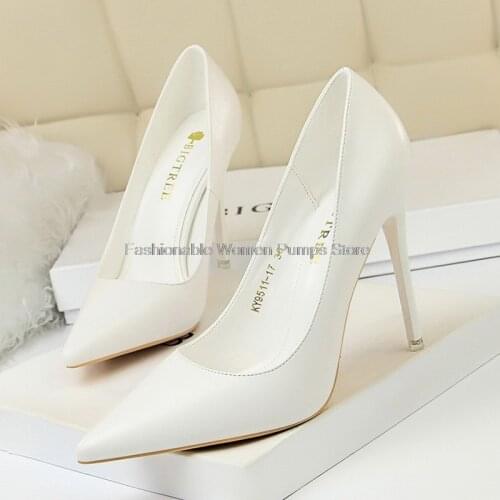 BIGTREE Shoes Women Pumps Fashion High Heels Shoes Black Pink White Shoes Women Wedding Shoes Ladies Stiletto Women Heels 2021