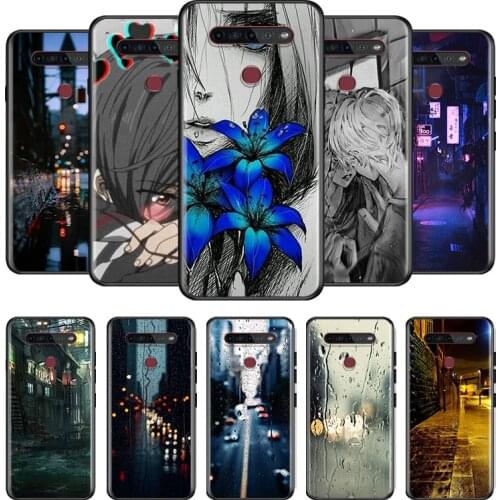 Sad Night Rain Street For LG G8 V30 V35 V40 V50 V60 Q60 K40S K50S K41S K51S K61 K71 K22 ThinQ 5G Phone Case