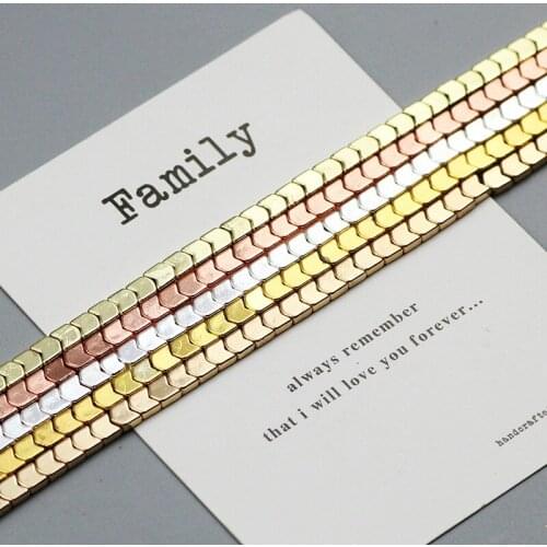 WLYeeS Triangle Arrows Hematite Beads Gold Silvers 4mm Loose bead for Jewelry Making bracelet Beaded Diy Necklace Accessories 15