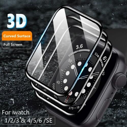 1/2/3pcs 3D Curved Full Cover Tempered Glass Screen Protector For Iwatch Apple Watch Series 6 5 4 3 2 1 SE 44mm 40mm 42mm 38mm