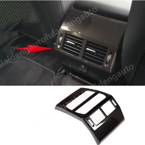 1pcs For Jaguar E-PACE 2018-2019 Carbon Fiber ABS Matte Rear Air Vent Outlet cover trim anti-kick cover trim Car accessories