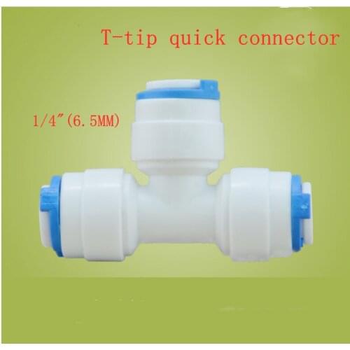 10pcs 1/4" quick connect pipe fittings T-type three-way RO reverse osmosis pipe household water pump