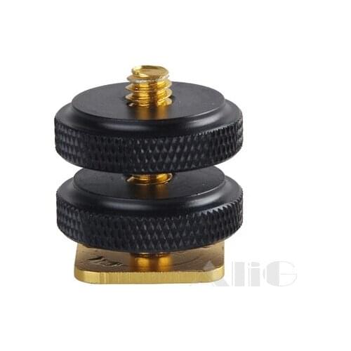 10pcs Photo Studio Accessories 1/4 screw to hot shoe adapter screw locking up and down double screw flash light stand tripod