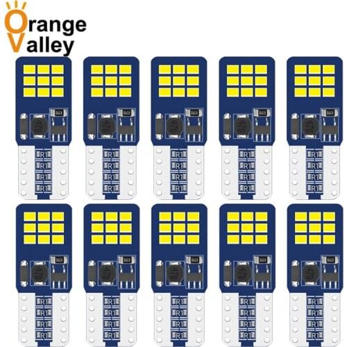 10PCS Car LED T10 Led Canbus W5W Led Bulbs 168 194 18 SMD 2016 LED Dome Reading Lamp Interior Lights Auto 12-24v