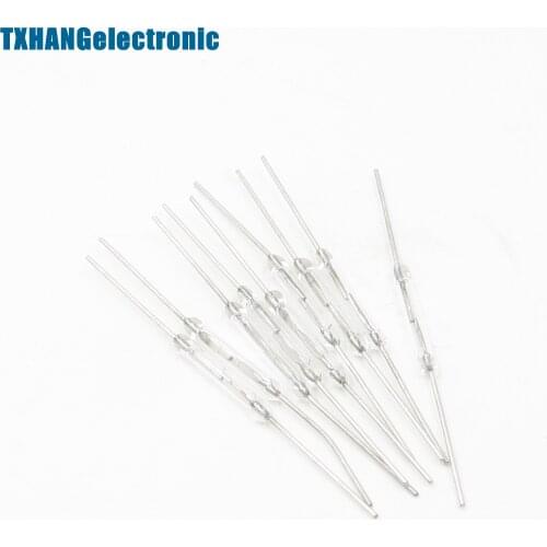 10pcs MKA-14103 SILVER Tone Leads Glass N/O SPST Reed Switches 10-15AT 2 x 14mm