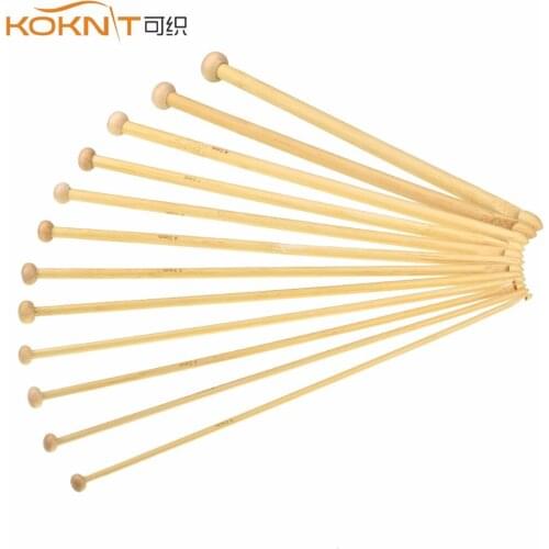 12PCS 100% Bamboo Crochet Hooks Knitting Needles with Size 3.0/3.5/4.0/4.5/5.0/5.5/6.0/6.5/7.0/8.0/9.0/10.0mm for Weaving Craft