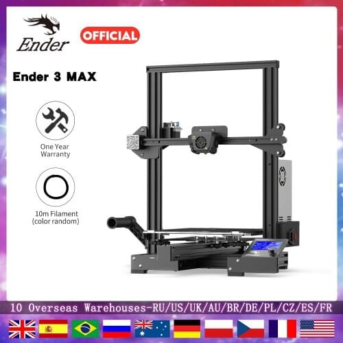 Ender-3 Max 3D Printer Kit Updated Silent TMC2208 Smart Filament Sensor Resume Printing Large Build 300*300*340MM Creality 3D