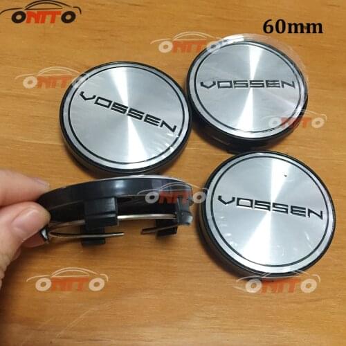 4pcs 60mm 56mm silver logo vossen emblem Wheel Center Caps Hub Cap Rims cap Emblem For vossen Car wheel hub cap car styling
