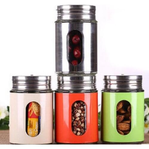 Practical Kitchen Herb&Spice Tool Stainless Steel Glass Condiment Bottle Pepper Shakers Outdoor Barbecue Salt Shaker ZA3329