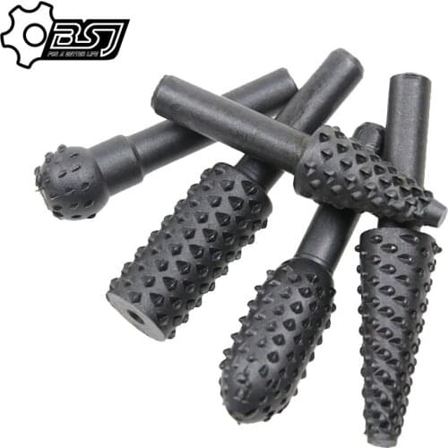 5pcs Steel Rotary Rasp File 1/4" Shank Rotary Craft Files Rasp Burrs Wood Bits Grinding Power Woodworking Hand Tool