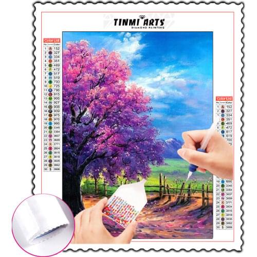 5D Diamond Painting Full Round Four Seasons Tree Diamond Art Cross Stitch Mosaic Rhinestones Landscape Handicraft Home Decor
