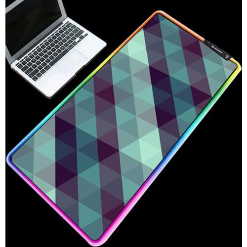 Abstract Blue and Purple Triangle HD Picture HD Printed Mouse Pads Colorful Glowing Waterproof Smooth Non-slip Pads for Player