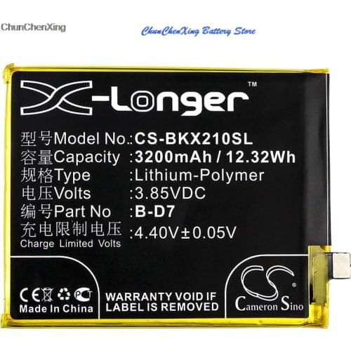 Cameron Sino 3200mAh Battery B-D7 for BBK/VIVO 1725, 1728, X21, X21 UD, X21 UD Dual SIM, X21 UD Dual SIM TD-LTE, X21A, X21UD A