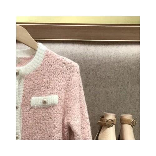 CAMIA High quality womens knitted coat 2019 autumn O-neck jackets coat