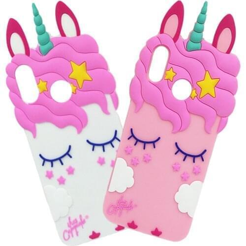 3D Cartoon Unicorn Case For Xiaomi Mi 5X 6X A1 A2 Lite Redmi 3 3S 3X 4A 4X 5A 5 Plus 6 6A 7 S2 Note 3 4 5 6 7 Pro Y1 Y2 Y3 Cover