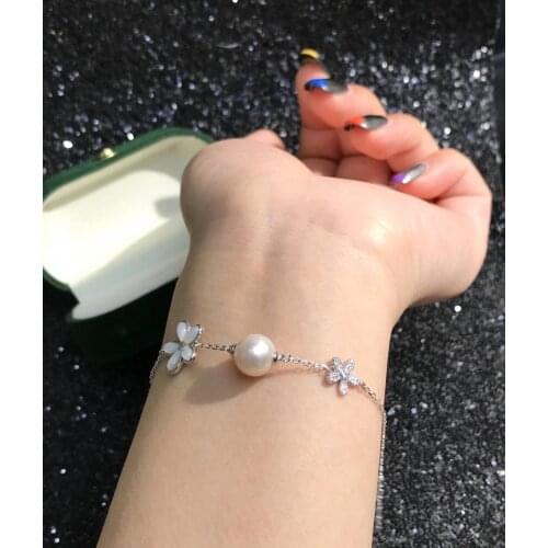 Flower 925 Sterling Silver Bracelet Settings Findings Mountings Base Parts Bangle for Crystal Agate Pearls Jade Coral Beads