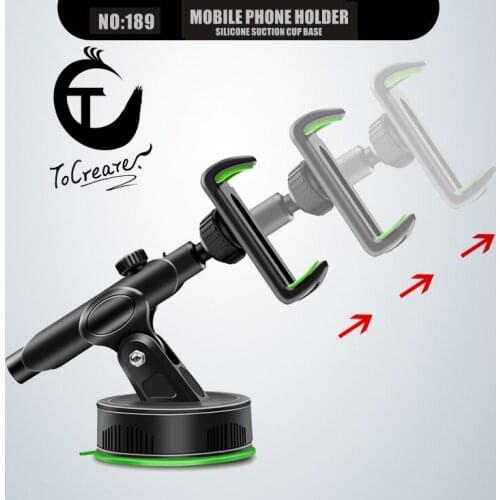 Car Phone Holder Dashboard Mobile Phone Bracket Stable Silicone Suction Cup Base Telescopic Green Materials Used in Most Models