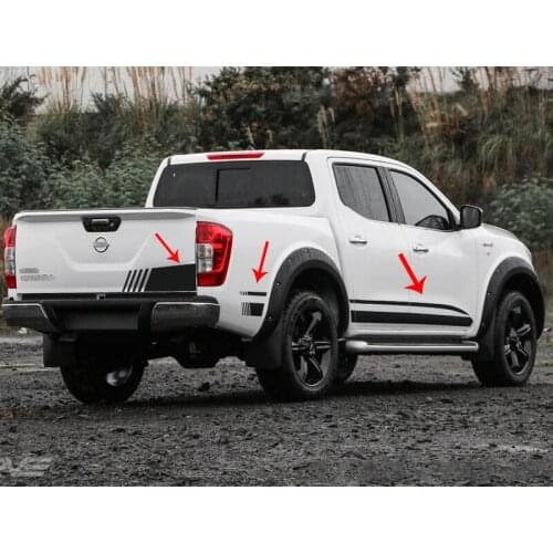 7 pcs gradient cool styling side door 、hood、tailgate stripe graphic Vinyl car sticker for nissan np300 2014 2015 2016 2017 2018