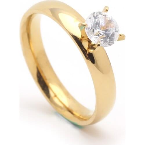 Hainon New Fashion Brand Design 4mm Finger Rings For Woman Men White Zircon Wedding Bands Jewelry 316 Stainless Steel Rings