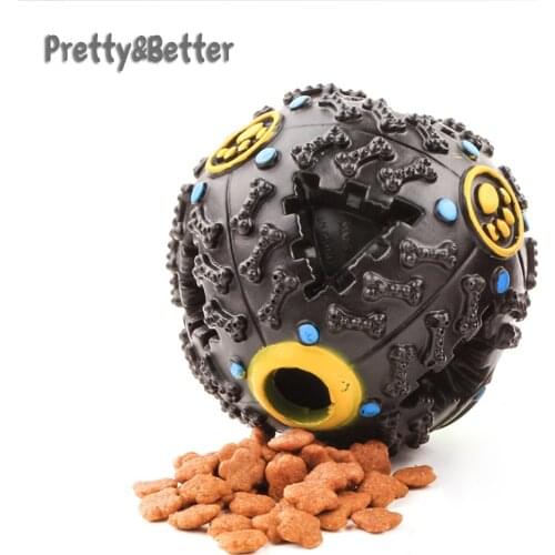 Pretty&Better Dog Cat Food Dispenser Ball Silicone Sound Pet Sounding Toy Squall Puppy Training Toy Pet Toys Feeder Dog Puzzle