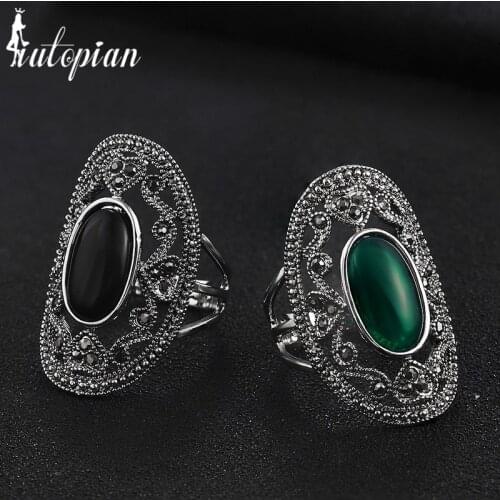 Iutopian Brand 2016 Vintage Retro Ring Anels For Women Anti Allergy Top Quality Two Colors Anti Allergy #A4663