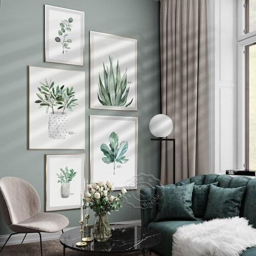 Nature Green Plant Canvas Painting Poster, Modern Simple Style Home Dercor Mural, Flowers And Plants Bloom Decor Wall Picture