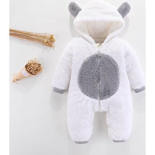 2021 Pink Newborn Baby Rompers Winter Boy Clothes Girls Roupas Bebe Outfit New Fashion Onesie Soft Fleece Thicken Pajamas Kid